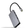 Nano Cable 10.16.1009 - Hub USB-C 9 en 1 Docking Station, 3xUSB 3.0/2xHDMI 4K@30Hz/RJ45 Gigabit/Lector SD-TF/USB-C PD 100W, Aluminio Gris 15 cm